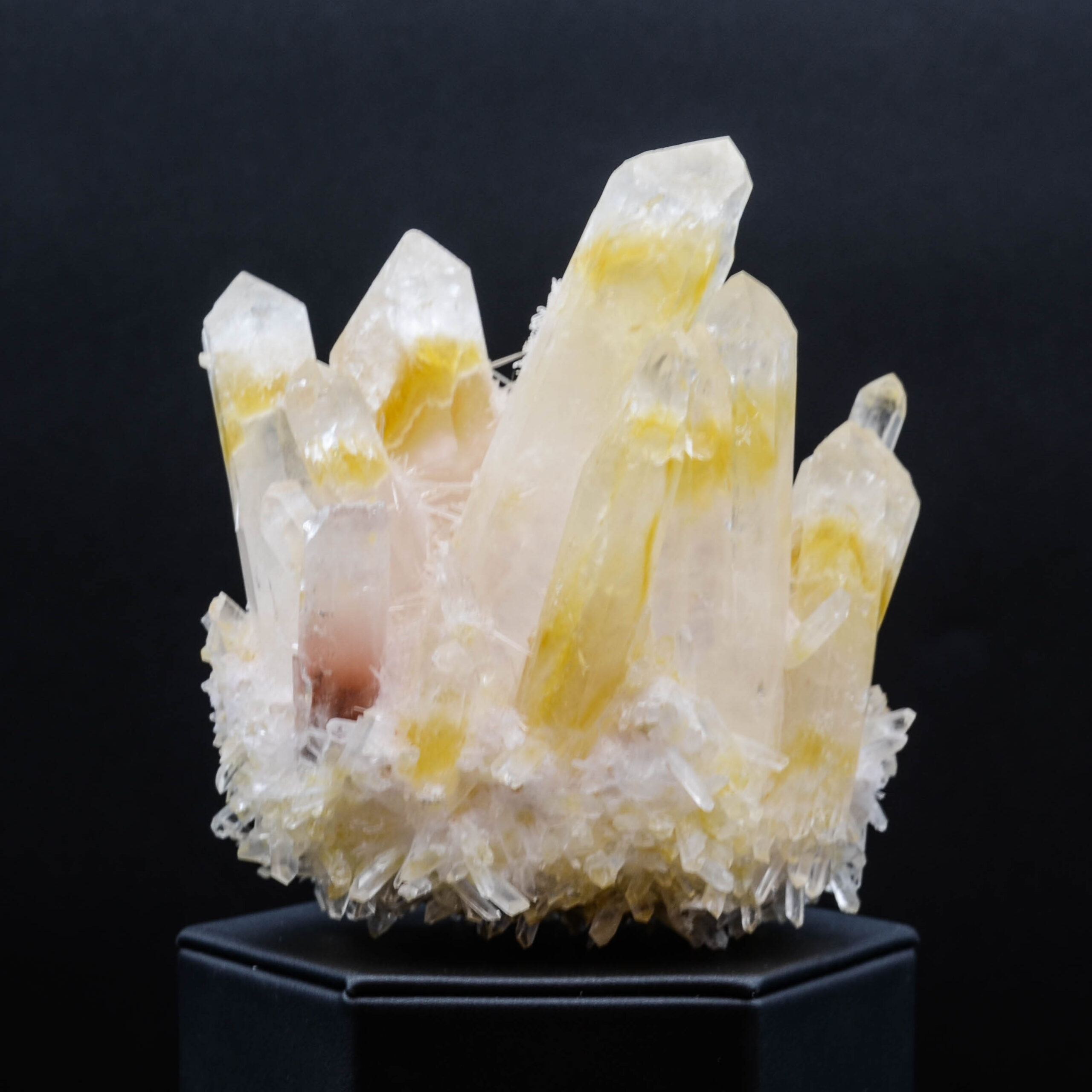 88 mm Lab Created Phantom Ghost Quartz Cluster Frosted White and Frosted Yellow